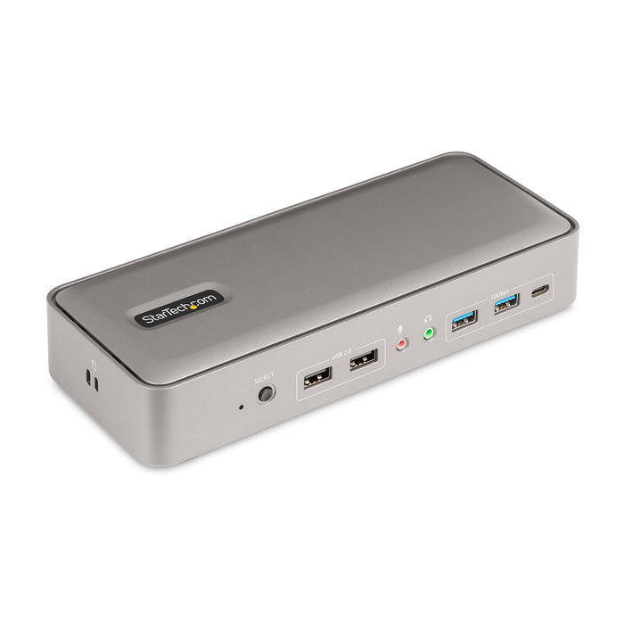 StarTech.com - Dual-Laptop USB-C KVM Docking Station, Dual Monitor 4K 60Hz DisplayPort Dock, 5-Port USB Hub, GbE, 90W/45W Power Delivery to Two Laptops, Windows/Mac, 2-Host KVM Dock - TAA
