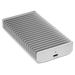 OWC Express 1M2 external SSD drive viewed from the back, angled to the right, showing USB4 40Gb/s port.
