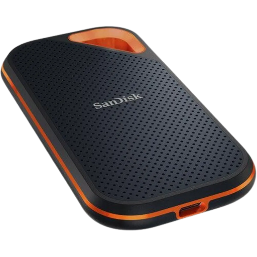 SanDisk Extreme Pro portable SSD angled down and to the right