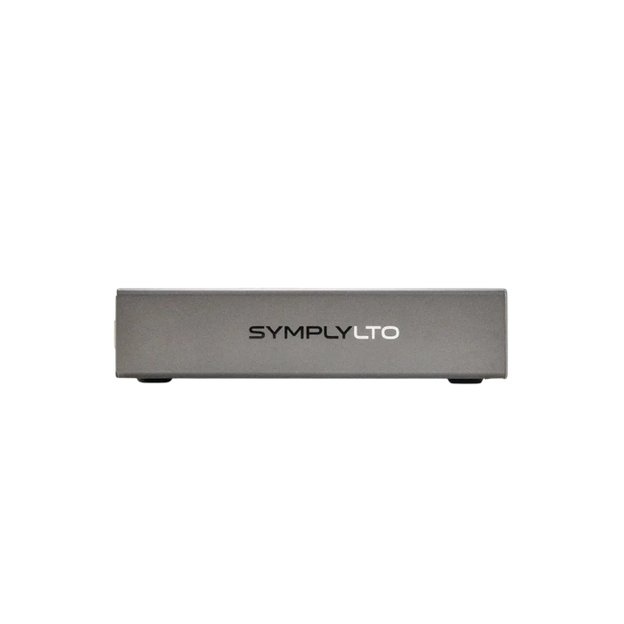SymplyPRO SAS desktop LTO tape drive viewed from the side