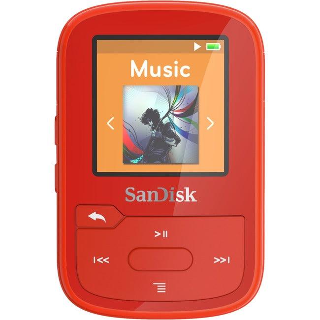 SanDisk Clip Sport Plus 16 GB Flash MP3 Player - Red