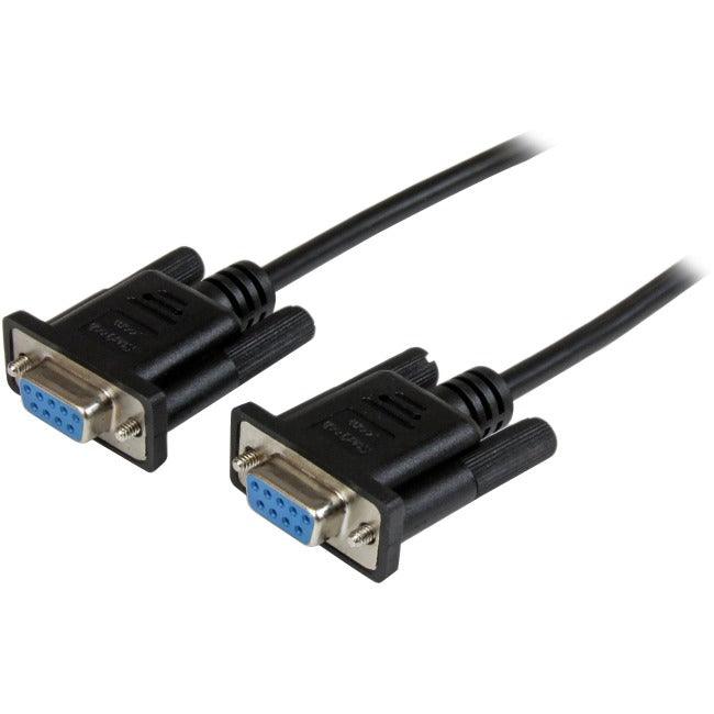 StarTech.com 2m Black DB9 RS232 Serial Null Modem Cable F/F