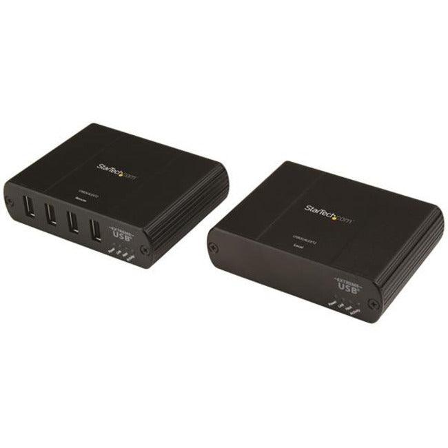 StarTech.com 4 Port USB 2.0 Extender over Ethernet/IP Network Hub - up to 330ft (100m) - USB over Gigabit LAN or Direct Cat5e/Cat6 Cable