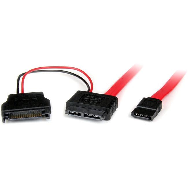 StarTech.com 0.5m Slimline SATA Female to SATA with SATA Power Cable Adapter