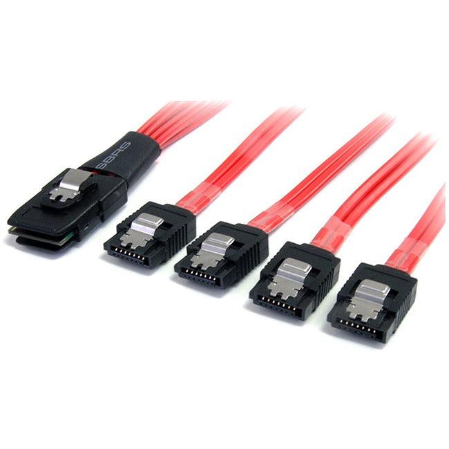 StarTech.com 1m Serial Attached SCSI SAS Cable - SFF-8087 to 4x Latching SATA