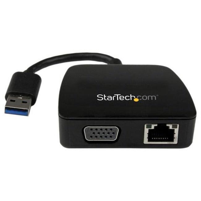 StarTech.com Travel Adapter for Laptops - VGA and Gigabit Ethernet - USB 3.0 - Portable Universal Laptop Mini Docking Station