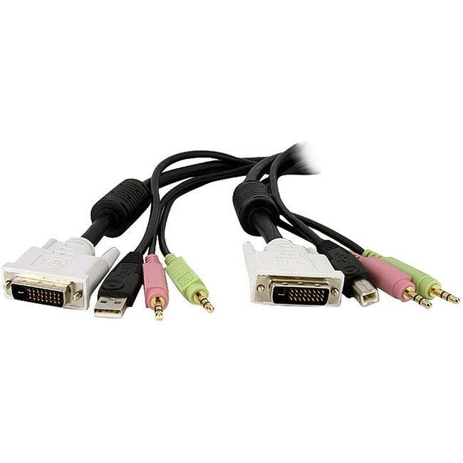 StarTech.com 15 ft 4-in-1 USB DVI KVM Switch Cable with Audio