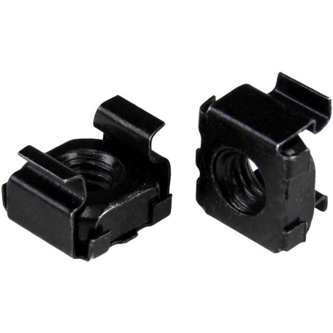 StarTech.com Écrous à cage M6 - Paquet de 100, noirs - Écrous à cage de montage M6 pour rack de serveur et armoire