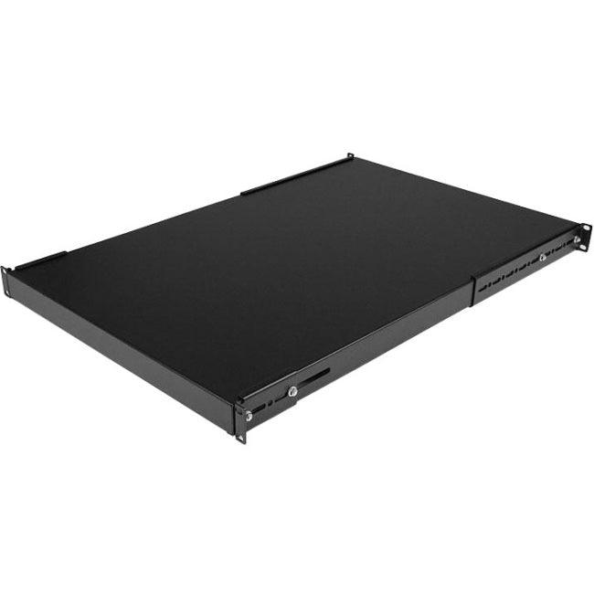 StarTech.com 1U Adjustable Mounting Depth Rack Mount Shelf - Heavy Duty Fixed Rack Shelf - 175lbs / 80kg