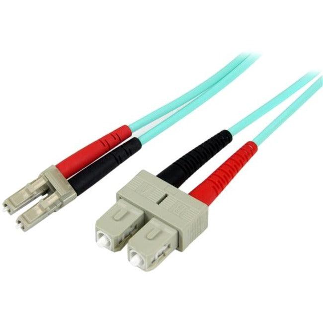 StarTech.com 10m Fiber Optic Cable - 10 Gb Aqua - Multimode Duplex 50/125 - LSZH - LC/SC - OM3 - LC to SC Fiber Patch Cable