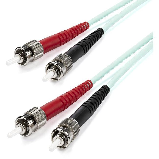 StarTech.com 1m Fiber Optic Cable - 10 Gb Aqua - Multimode Duplex 50/125 - LSZH - ST/ST - OM3 - ST to ST Fiber Patch Cable