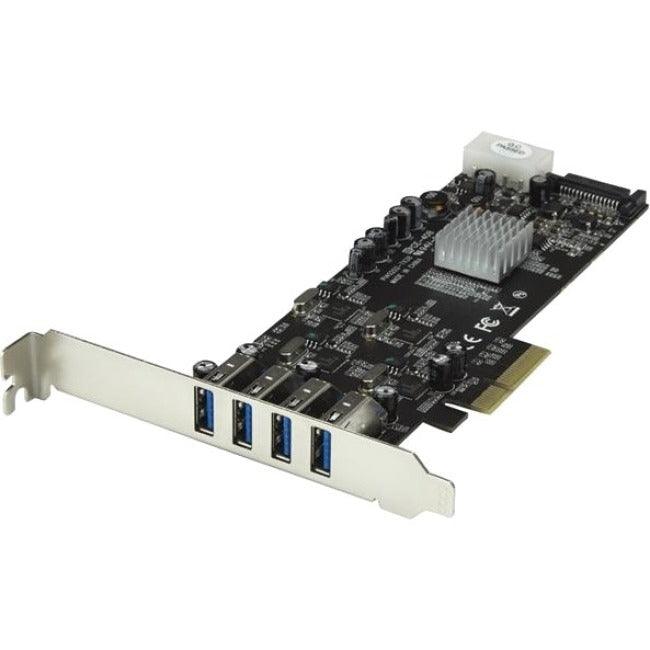 StarTech.com 4 Port PCI Express (PCIe) SuperSpeed USB 3.0 Card Adapter w/ 4 Dedicated 5Gbps Channels - UASP - SATA/LP4 Power