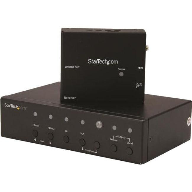 StarTech.com Multi-Input HDBaseT Extender with Built-in Switch - DisplayPort VGA and HDMI Over CAT5e or CAT6 - Up to 4K - up to 230 ft