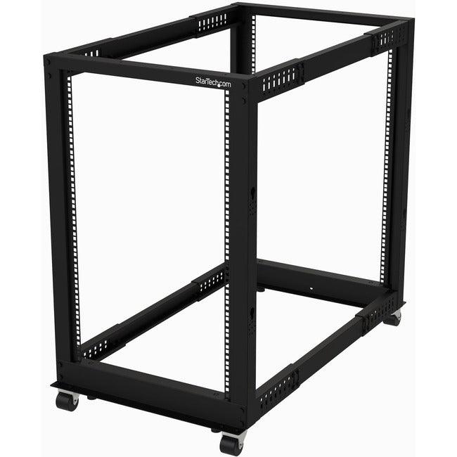 StarTech.com 18U 19" Open Frame Server Rack - 4 Post, Adjustable Depth 22 to 40" - Mobile Network Equipment Rack - HP ProLiant ThinkServer