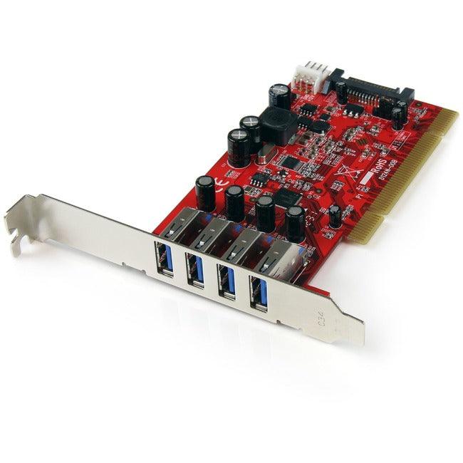 StarTech.com 4 Port PCI SuperSpeed USB 3.0 Adapter Card with SATA/SP4 Power