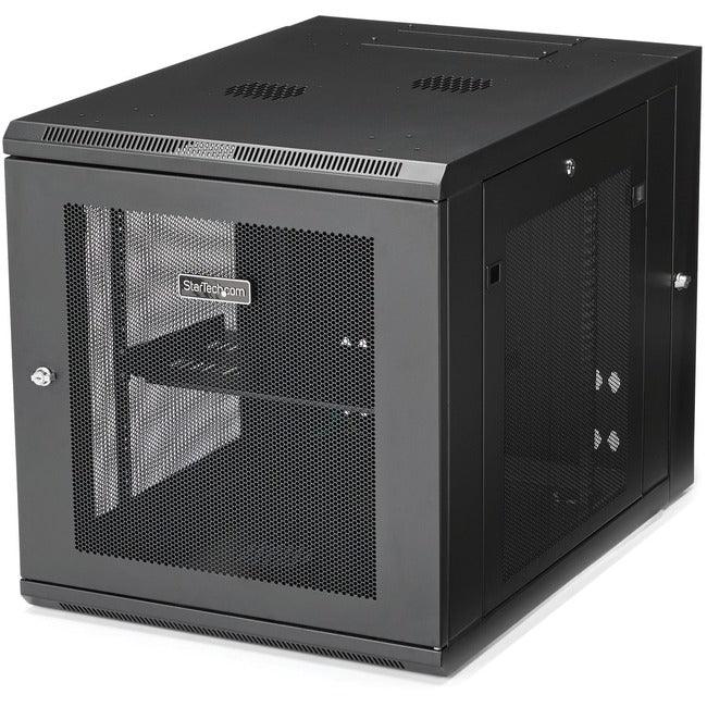 StarTech.com 12U 19" Wall Mount Network Cabinet - 24" Deep Hinged Vented Server Room Enclosure Locking Flexible IT Equipment Rack w/Shelf