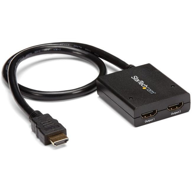 StarTech.com HDMI Splitter 1 In 2 Out - 4k 30Hz - 2 Port - Supports 3D video - Powered HDMI Splitter - HDMI Audio Splitter