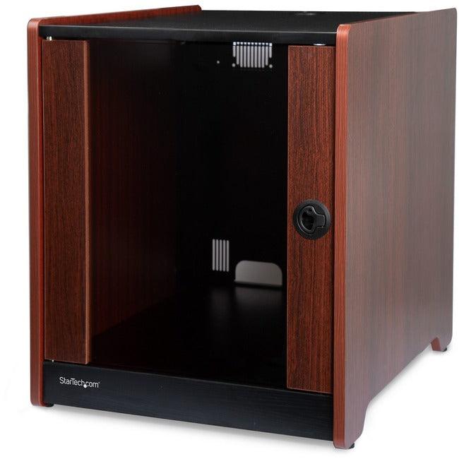 StarTech.com 12U Rack Enclosure Server Cabinet - 21 in. Deep - Wood Finish - Flat Pack