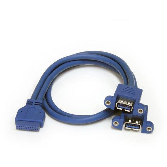 StarTech.com 2 Port Panel Mount USB 3.0 Cable - USB A to Motherboard Header Cable F/F