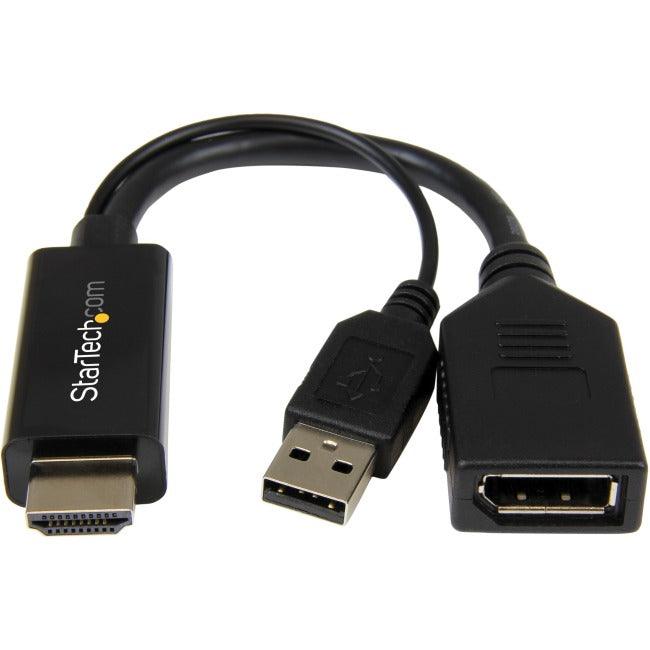 StarTech.com HDMI to DisplayPort Adapter - 4K 30Hz - HDMI to DisplayPort Converter - Compact HDMI to DP Adapter - USB-Powered