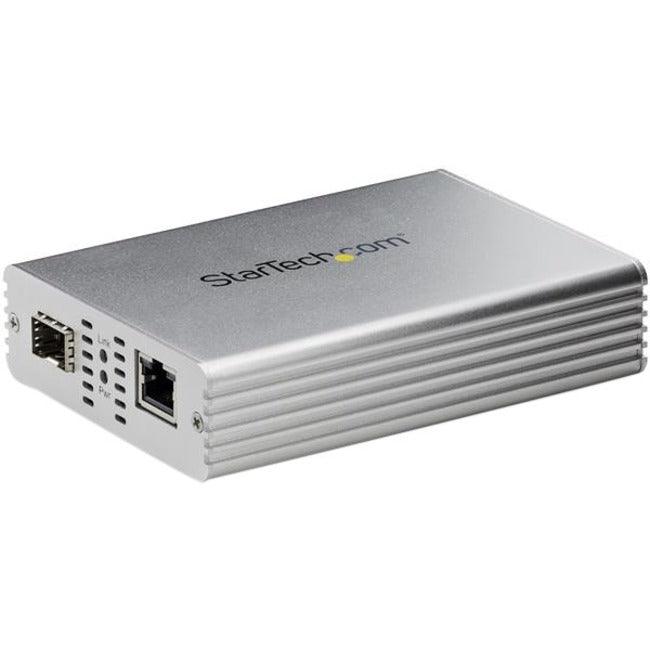 StarTech.com 10GbE Fiber Ethernet Media Converter 10GBASE-T- SFP to RJ45 Single Mode/Multimode Fiber to Copper Bridge 10Gbps Network