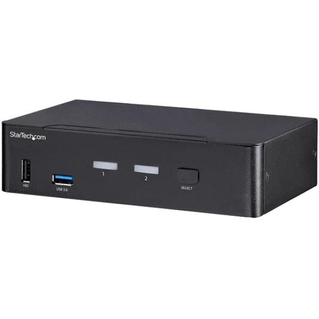 StarTech.com 2 Port DisplayPort KVM Switch - 4K 60Hz - Single Display - UHD DP 1.2 USB KVM Switch with USB 3.0 Hub & Audio - TAA Compliant