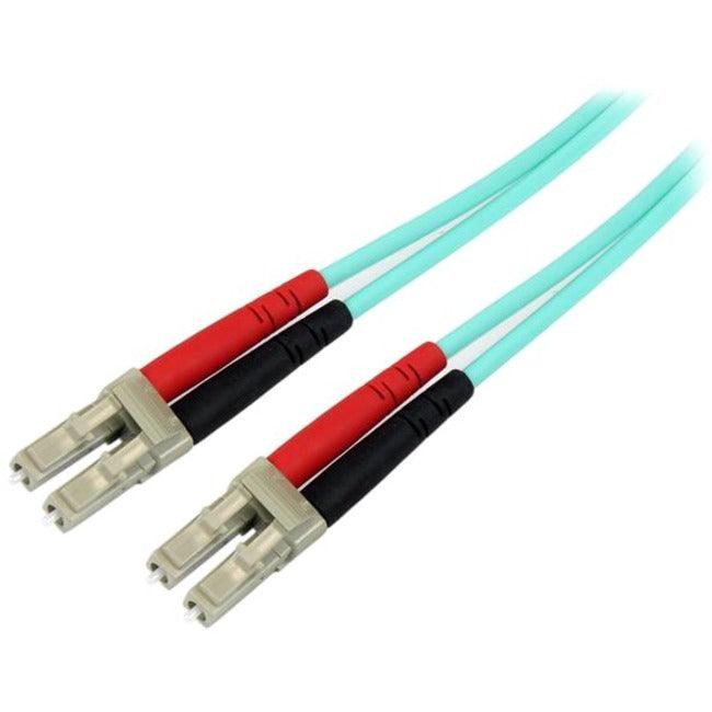 StarTech.com Aqua OM4 Duplex Multimode Fiber - 2m / 6 ft - 100 Gb - 50/125 - OM4 Fiber - LC to LC Fiber Patch Cable