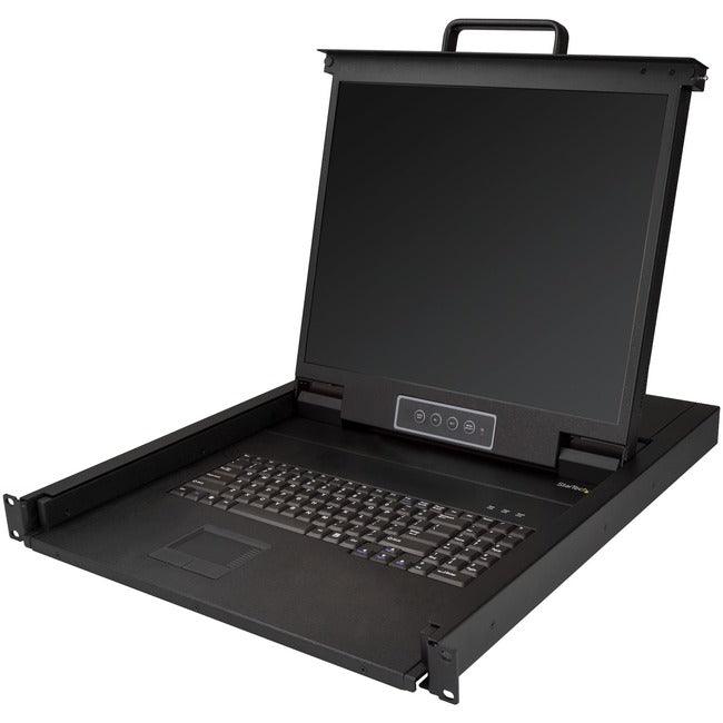 StarTech.com Rackmount KVM Console - 1U 19" LCD Monitor Single Port VGA KVM Server Rack Drawer includes Cables & Hardware - USB Support