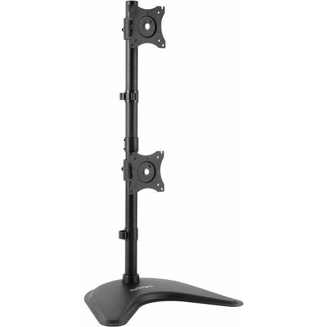 StarTech.com Vertical Dual Monitor Stand - Heavy Duty Steel - Monitors up to 27" - Vesa Monitor - Computer Monitor Stand