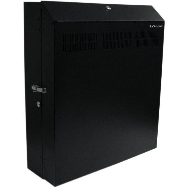 StarTech.com Wallmount Server Rack with Dual Fans and Lock - Vertical Mounting Rack for Server - 4U