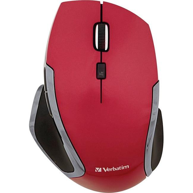 Verbatim Wireless Notebook 6-Button Deluxe Blue LED Mouse - Red