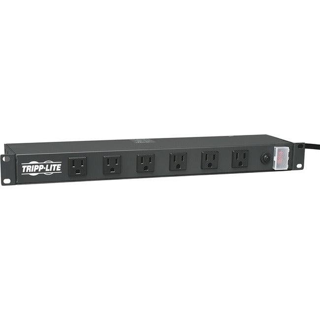 Tripp Lite Power Strip Rackmount Metal 120V 5-15R Right Angle 12 Outlet 1U