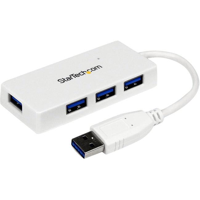 StarTech.com Portable 4 Port SuperSpeed Mini USB 3.0 Hub - White