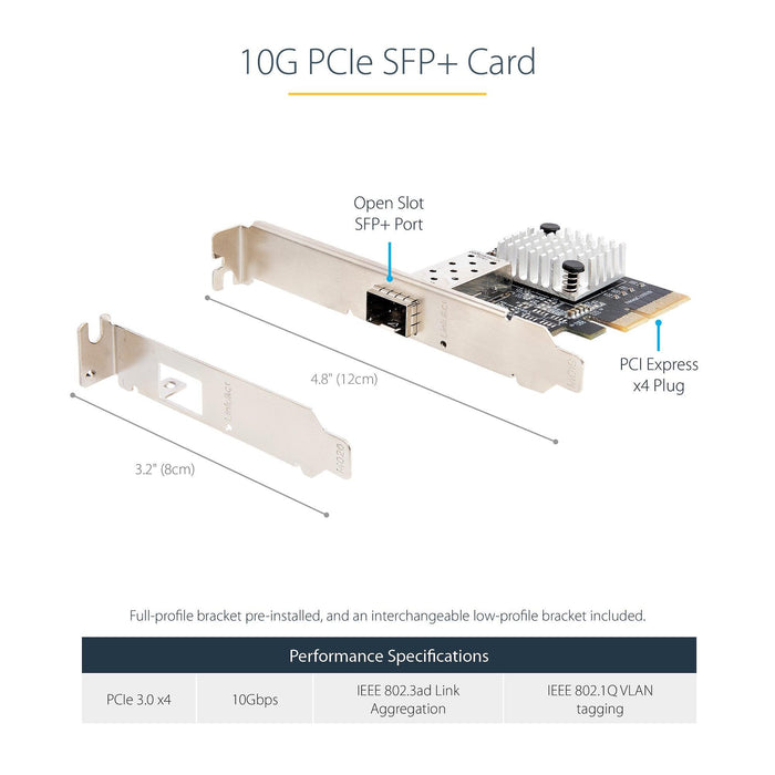 Startech Up To 10 Gbps Pcie Network Card - Msa Compliant Sfp+ Slot - Eliminate Emi Using