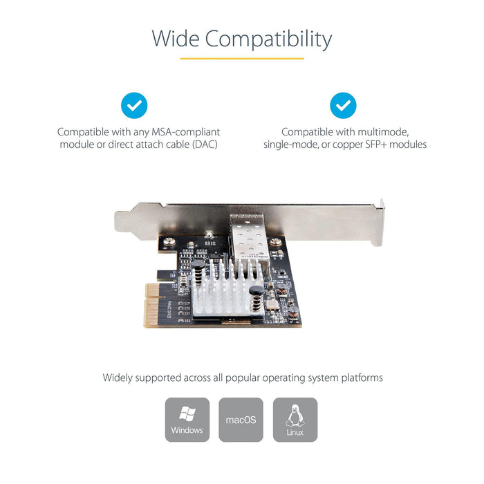 Startech Up To 10 Gbps Pcie Network Card - Msa Compliant Sfp+ Slot - Eliminate Emi Using