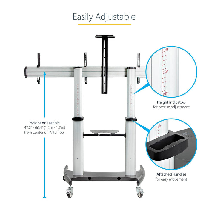 Startech,dual Tv Cart / Mount, Rolling Tv Cart